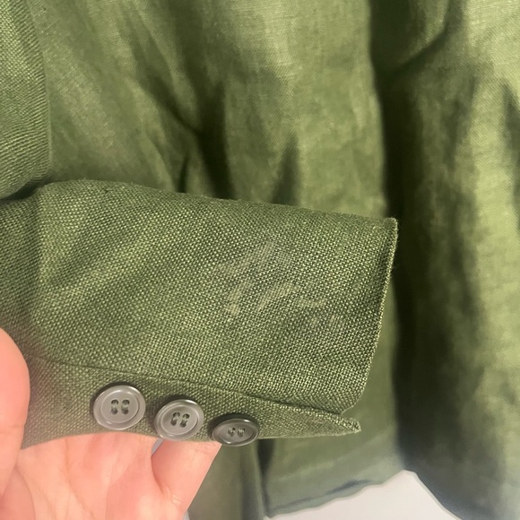 Vintage Charter club 100% linen green double button blazer size 12 - Picture 7 of 7